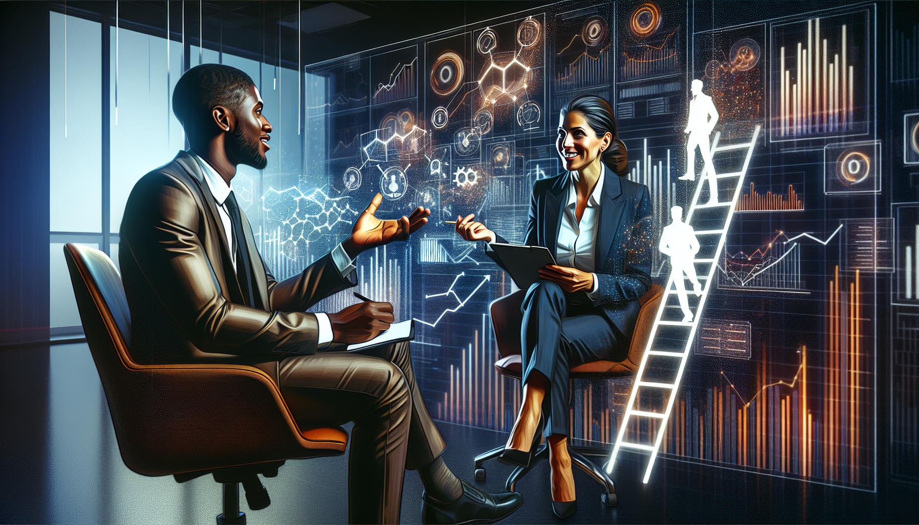 Financial career coach guiding a professional