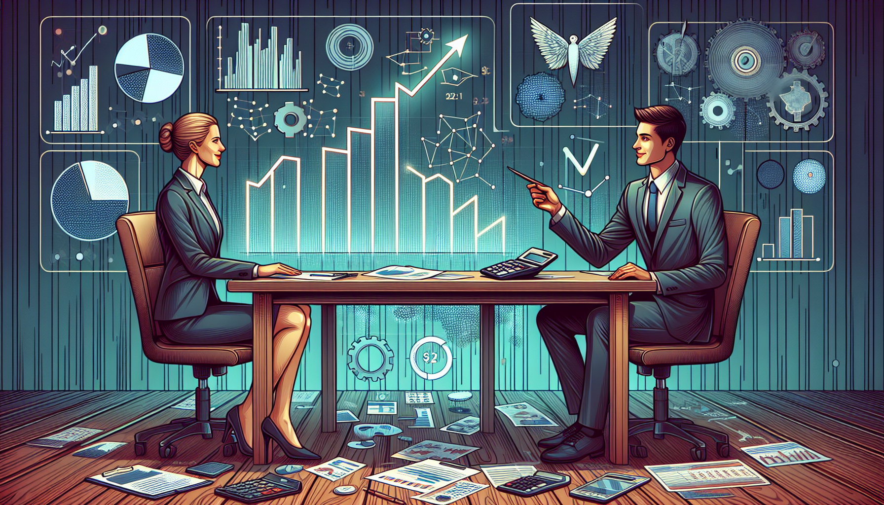 Professional enhancing financial skills with coach