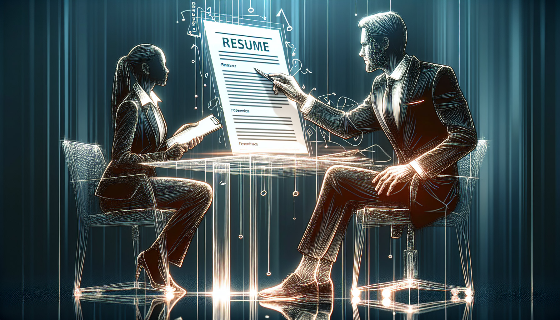 Financial career coach reviewing a resume