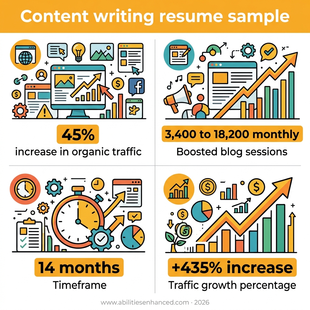 Infographic — content writing resume sample